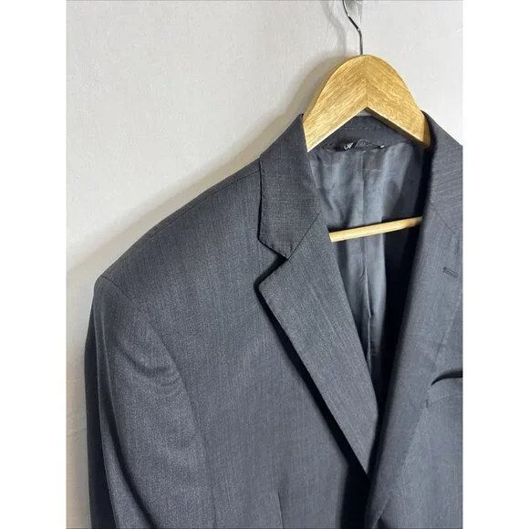 Saks Fifth Avenue Black Ermenegildo Zegna Wool Blazer Men’s 44R Gray Made Italy